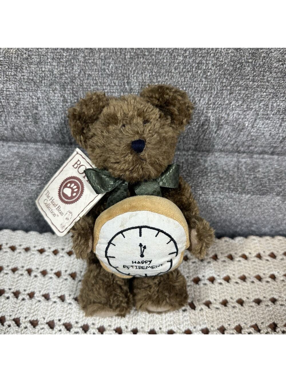 Vtg Boyds Bears Plush Max Relax Happy Retirement Stuffed Teddy w/Clock 903941
